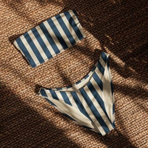 La Vita Blu – Striped Recycled Bandeau Bikini