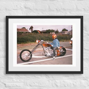 Westcoast Red Chopper Ride | 35mm Film Framed Poster – California PCH Motorcycle Travel Print