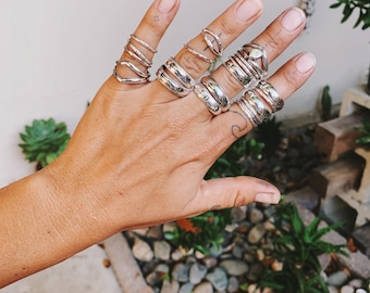 Custom Silver Ring Stack | Build Your Own Minimalist Ring Set | Handmade Sterling Silver Bands | Mix + Match Stackable Rings