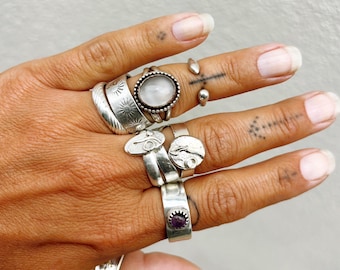 Sterling Silver Stacking Rings and Gemstones