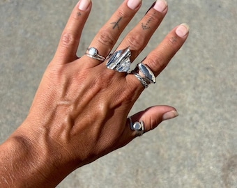 Chunky Sterling Silver Sculpture Ring - Bold. Artisan. Handmade with Love