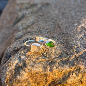 Custom Sea Glass Jewelry | Handmade with Lake Michigan Beach Glass | Sterling & Fine Silver Setting | Eco-Friendly Gift | Memorial Jewelry image 7