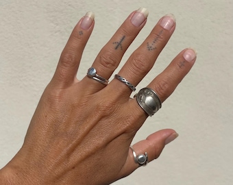 Vintage Recycled Silver Spoon Rings | Upcycled Handmade Jewelry