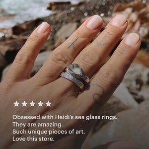 Custom Sea Glass Jewelry | Handmade with Lake Michigan Beach Glass | Sterling & Fine Silver Setting | Eco-Friendly Gift | Memorial Jewelry image 8