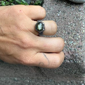 Handmade Labradorite Ring – Sterling Silver Ring – Custom Made to Order – Unique Flashy Labradorite Gemstone Jewelry – Gift for Her