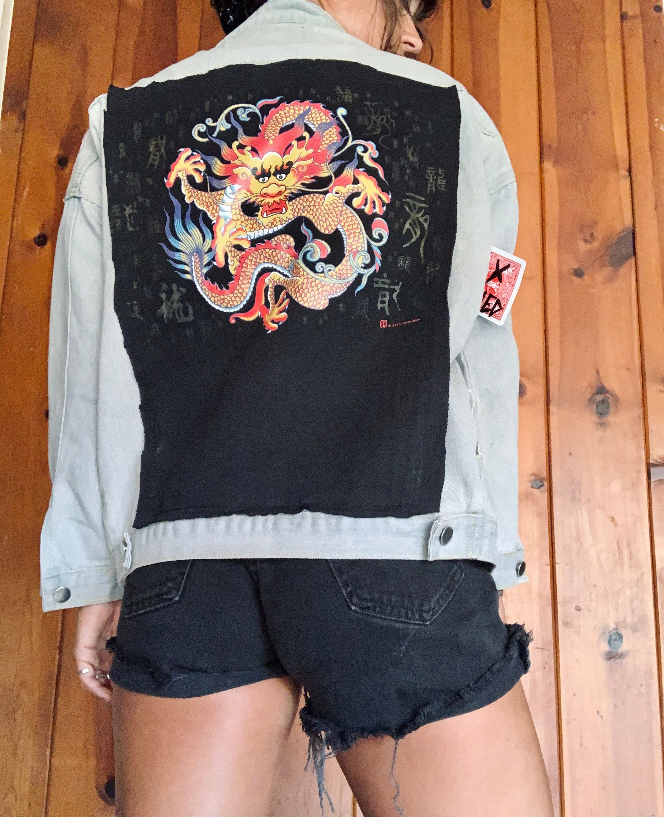 Dragon Jean Jacket Etsy