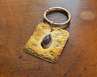 Custom Stamped Dog Tag With Hand Cut Cabochon