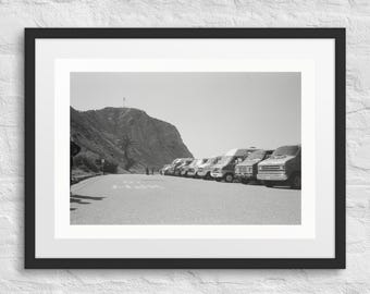 Coastal California Vans | Mountain Street Scene – 35mm Framed Film Photography Poster