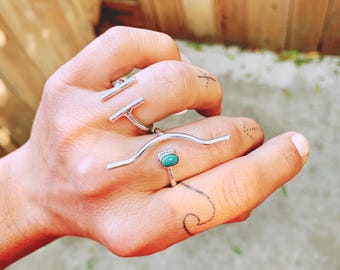 Custom Turquoise & Sterling Silver Ring | Made to Order | Hand-Cut Stone | Adjustable | One of a Kind Jewelry | Boho Gift for Her