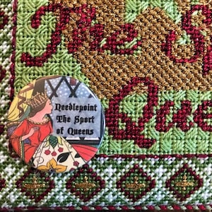 Needlepoint  The Sport of Queens Needle Minder Magnet --Gift or Stocking Stuffer for Stitchers