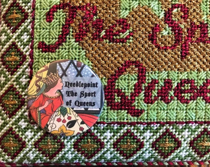 Needlepoint  The Sport of Queens Needle Minder Magnet --Gift or Stocking Stuffer for Stitchers