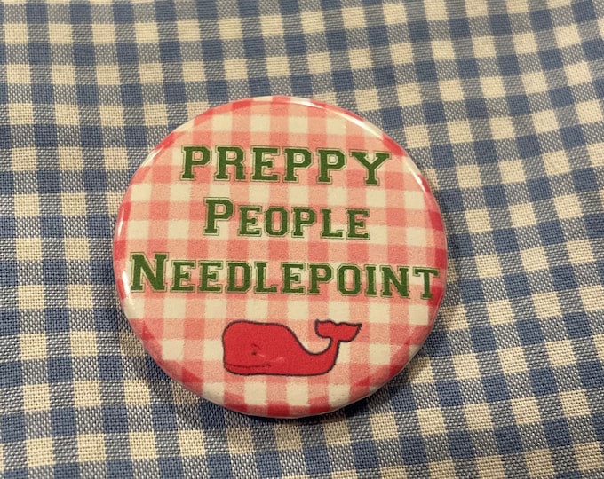 Preppy People Needlepoint Needle Minder Magnet --Gift or Stocking Stuffer