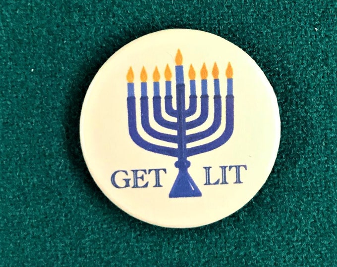 Get Lit! Hanukkah Menorah Judaic Needle Minder Magnet --Gift for Stitchers!