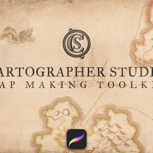 Cartographer Studio Procreate Brushes pour cartes historiques et fantastiques