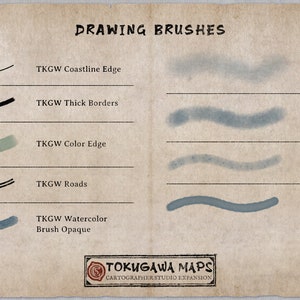 Tokugawa Maps. Feudal Japan Map Making Toolkit (PROCREATE Brushes