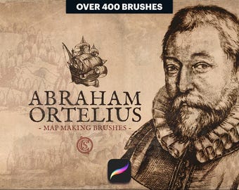 Map Making Brush Series - Abraham Ortelius (PROCREATE MAP BRUSHES)