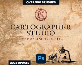 Cartographer Studio Map Making Toolkit (PHOTOSHOP Brushes and Assets for Historical, Fantasy and RPG Maps)
