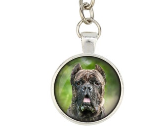 Cane Corso, Italian mastiff. Keyring, keychain for dog lovers. Photo jewellery. Men's jewellery. Handmade.