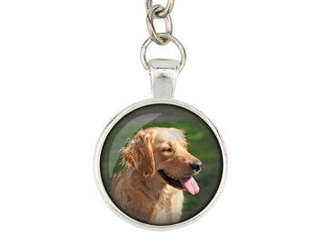 Golden Retriever. Keyring, keychain for dog lovers. Photo jewellery. Men's jewellery. Handmade.