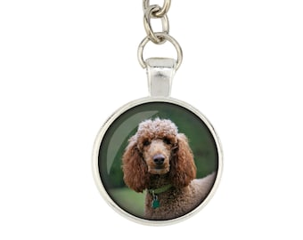 Poodle. Keyring, keychain for dog lovers. Photo jewellery. Men's jewellery. Handmade.