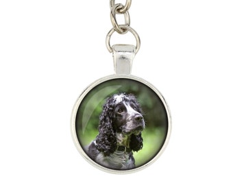 American Cocker Spaniel. Keyring, keychain for dog lovers. Photo jewellery. Men's jewellery. Handmade.