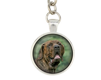 Brazilian Mastiff. Keyring, keychain for dog lovers. Photo jewellery. Men's jewellery. Handmade.