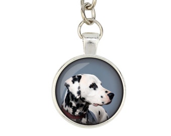 Dalmatian. Keyring, keychain for dog lovers. Photo jewellery. Men's jewellery. Handmade.