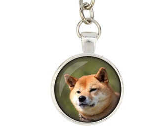 Shiba Inu. Keyring, keychain for dog lovers. Photo jewellery. Men's jewellery. Handmade.