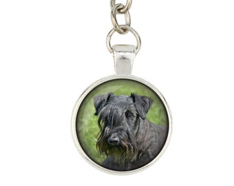 Cesky Terrier. Keyring, keychain for dog lovers. Photo jewellery. Men's jewellery. Handmade.