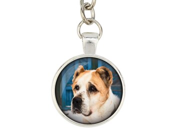 Central Asian Shepherd Dog. Keyring, keychain for dog lovers. Photo jewellery. Men's jewellery. Handmade.