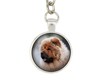 Chow Chow. Keyring, keychain for dog lovers. Photo jewellery. Men's jewellery. Handmade.