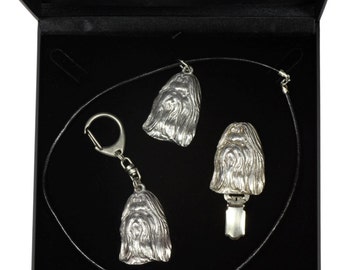 Dog Keyring Necklace and clipring in Casket ArtDog Shih Tzu Limited Edition Prestige Set