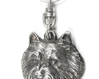 ArtDog Limited Edition Prestige Set Norwich Terrier Dog Keyring and Necklace in Casket