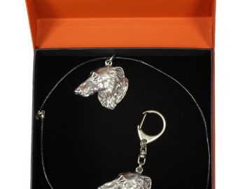 Dog Keyring Beagle Necklace and clipring in Casket Elegance Set ArtDog Limited Edition