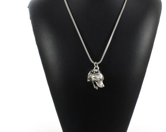 ArtDog Weimaraner Necklace Silver Plated Dog Pendant on a Snake Chain