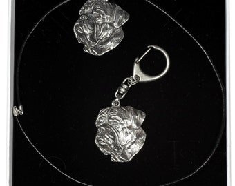 Dog Keyring Beagle Necklace and clipring in Casket Elegance Set ArtDog Limited Edition