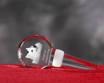 Exceptional Gift High Quality American eskimo dog Wine and Dog Lovers Crystal Wine Stopper with Dog