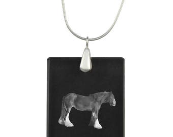 Shire horse,  Horse Crystal Pendant, SIlver Necklace 925, High Quality, Exceptional Gift, Collection!