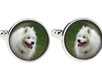 Samoyed. Cufflinks for dog lovers. Photo jewellery. Men's jewellery. Handmade