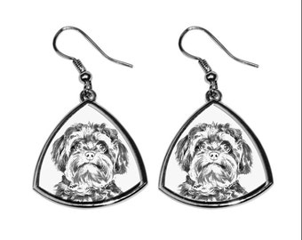 Bolonka- NEW collection of earrings with images of purebred dogs, unique gift