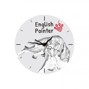 English Pointer, Free standing MDF floor clock with an image of a dog.