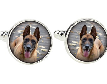 Belgian Shepherd, Malinois. Cufflinks for dog lovers. Photo jewellery. Men's jewellery. Handmade