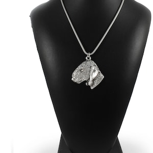 NEW, Bedlington Terrier, dog necklace, silver chain 925, limited edition, ArtDog
