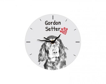 Gordon Setter, Free standing MDF floor clock with an image of a dog.