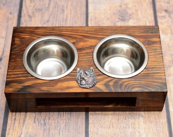 A dog’s bowls with a relief from ARTDOG collection - Cairn Terrier