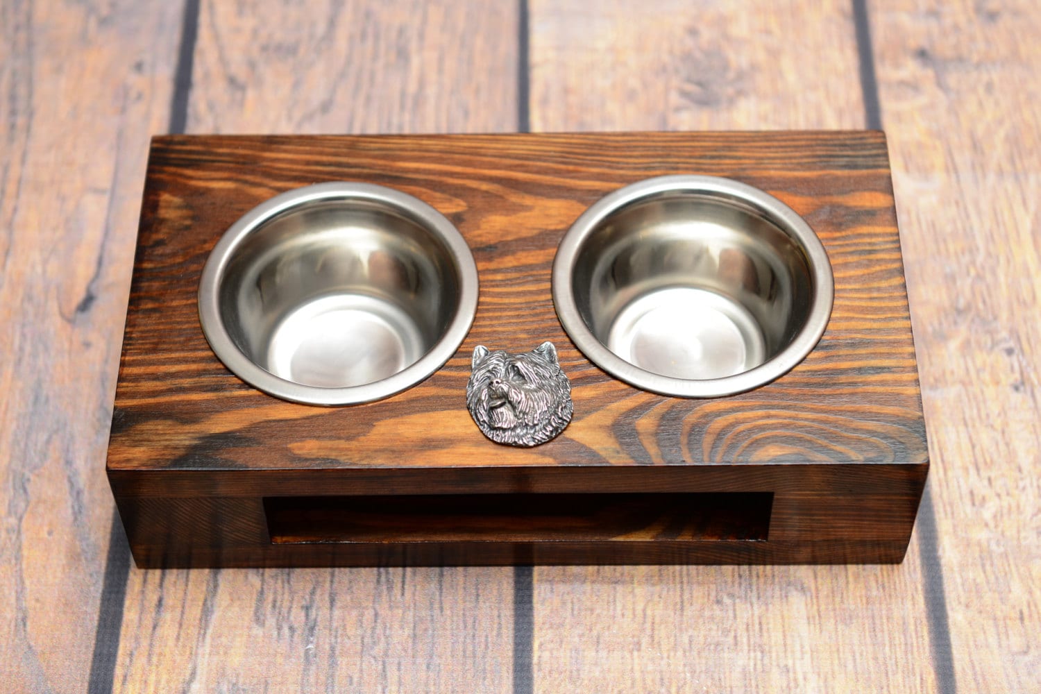 A Dog's Bowls With A Relief From Artdog Collection - Cairn Terrier