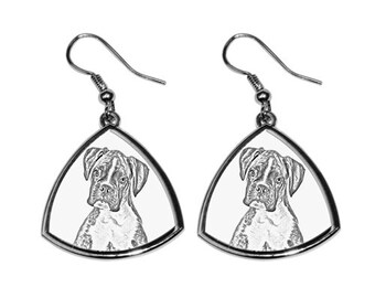 Boxer - NEW collection of earrings with images of purebred dogs, unique gift