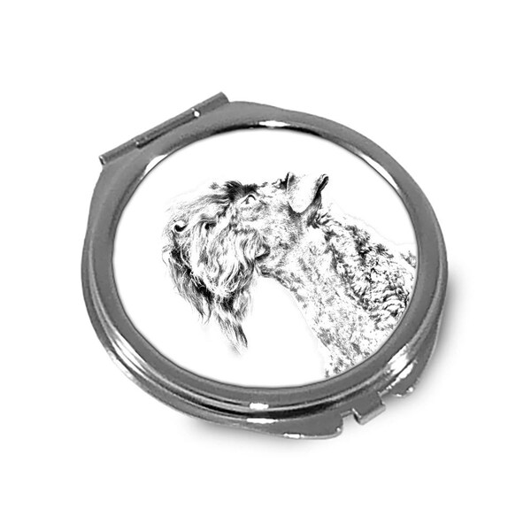 Kerry Blue Terrier  - Pocket mirror with the image of a dog.