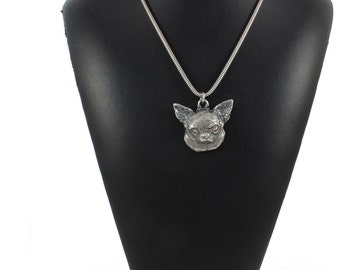Chihuahua (smooth haired), dog necklace, silver cord 925, limited edition, ArtDog