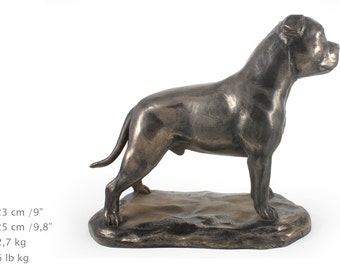 Staffordshire Terrier, exclusive dog on base base statue, limited edition, ArtDog